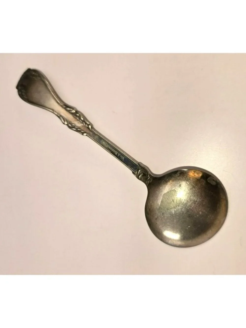 Antique Rogers Soup Spoon A1 Silverplate Ornate Floral Handle Vintage CM2275